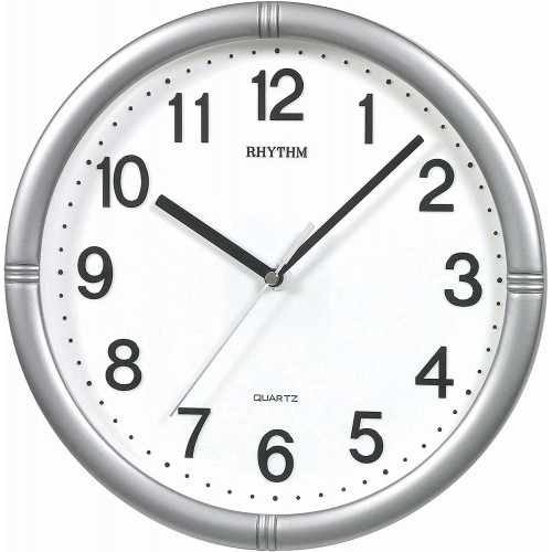 Rhythm(Japan) 3D Numerals Silent Silky Move Wall Clock